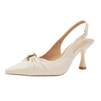 Damen elegante Slingback-Pumps mit modischem Schmuckelement