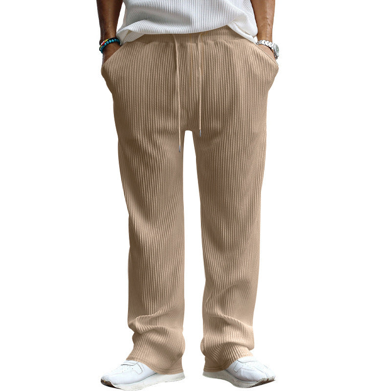 Herren nan locker geschnittene Plissee-Hose mit Tunnelzug und weitem Bein R&B