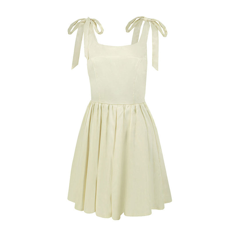 Damen lässiges Sommerkleid mit Schleifen R&B