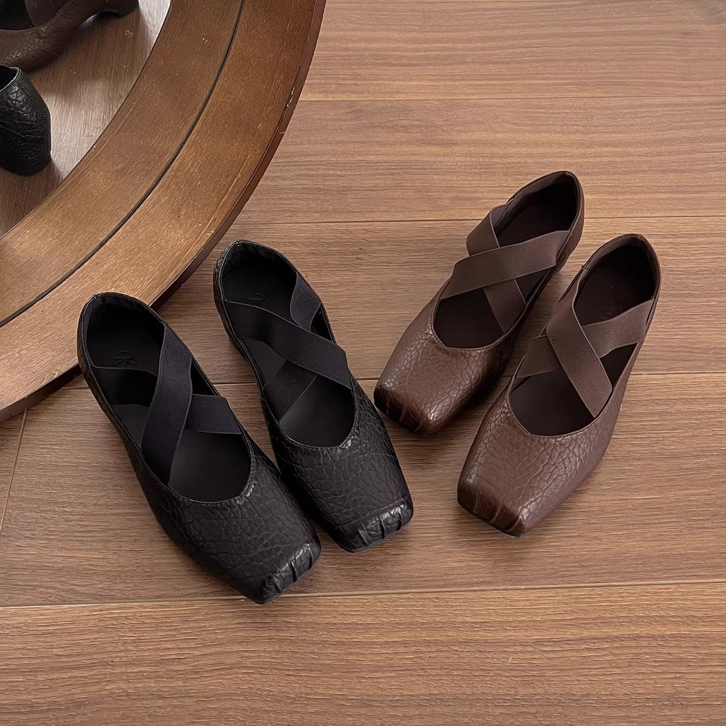Damen Ballerinas mit gepolsterter Innensohle und elastischem Riemen R&B