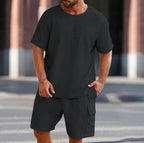 Herren lässiges Sport-Set mit praktischen Taschen und atmungsaktivem Gewe
