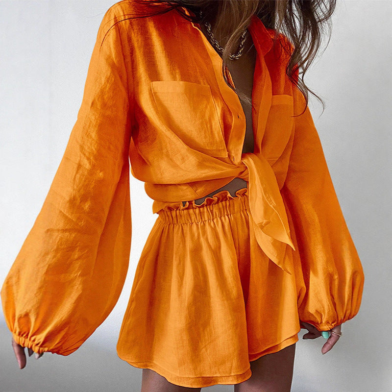 Damen lässiges Leinen Outfit R&B