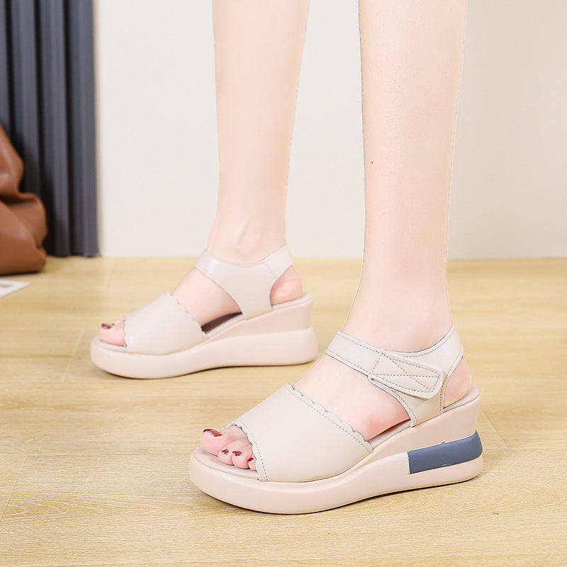 Damen Wedge-Sandalen mit komfortablem Fußbett und elegantem Riemendesign R&B