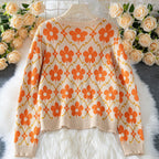 Damen florale Strickjacke mit Knöpfen und angenehmer Passform