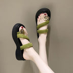 Damen Wedge-Sandaletten mit modischem Riemendesign und komfortabler Sohle R&B