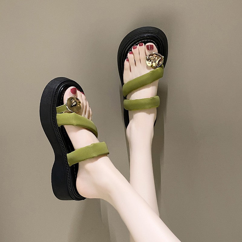 Damen Wedge-Sandaletten mit modischem Riemendesign und komfortabler Sohle R&B