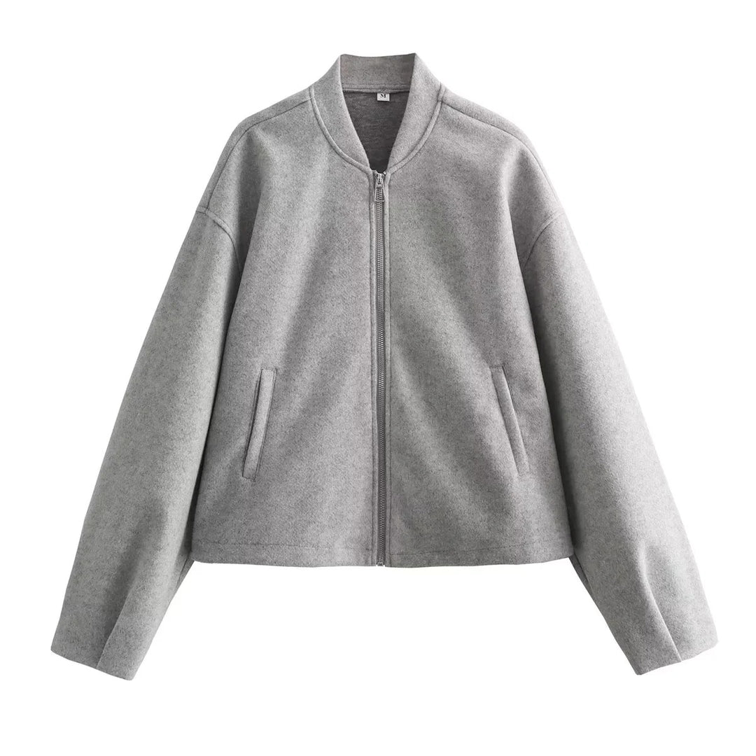Damen Fleecejacke mit modernem Stehkragen und praktischen Taschen R&B