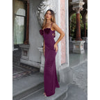 Damen Figurnahes Abendkleid mit floralem Detail und schulterfreien Trägern R&B