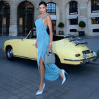 Damen elegantes drapiertes Abendkleid mit asymmetrischem Träger R&B