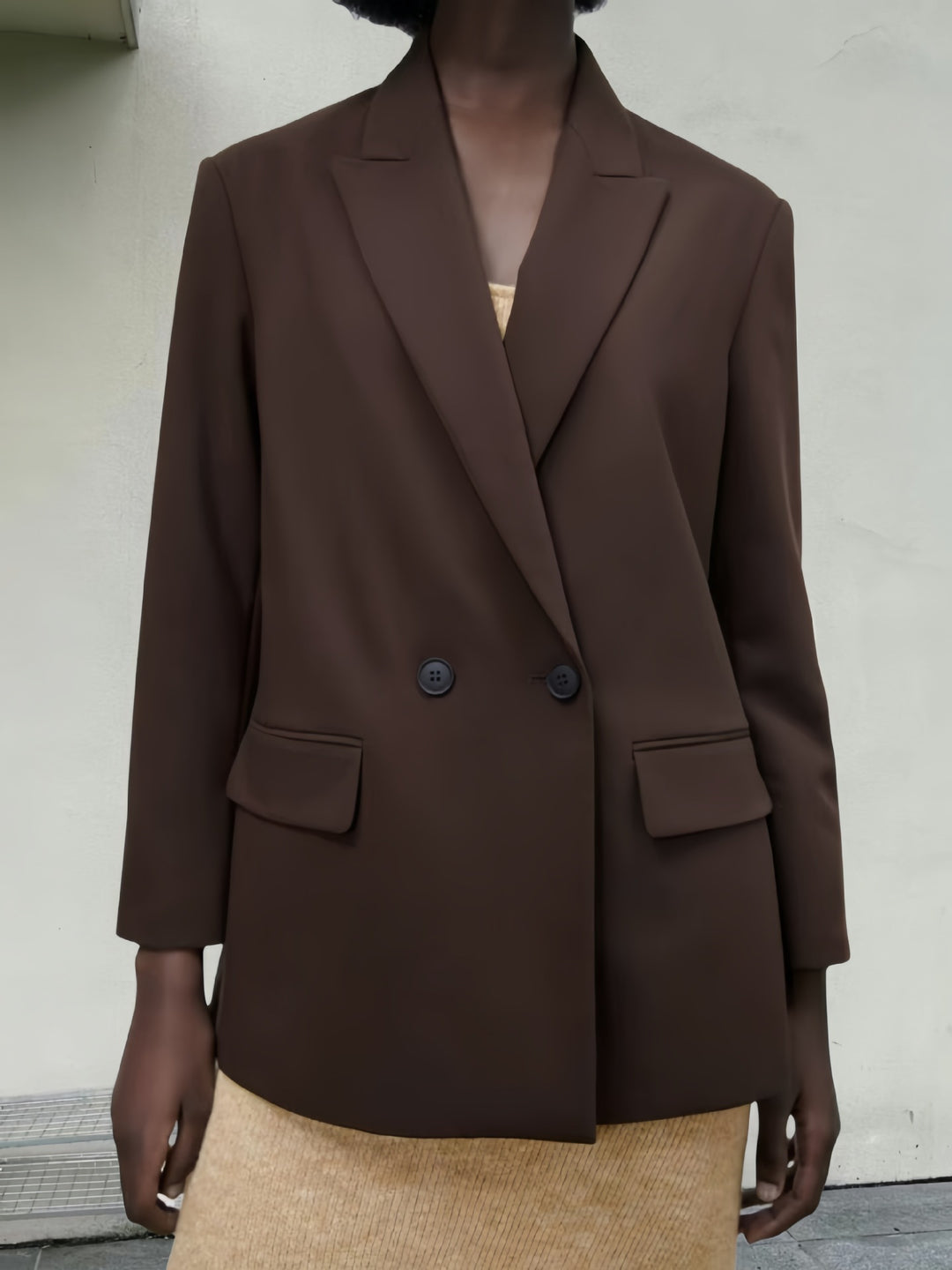 Damen Eleganter Blazer mit doppelt geknöpften Lappen R&B