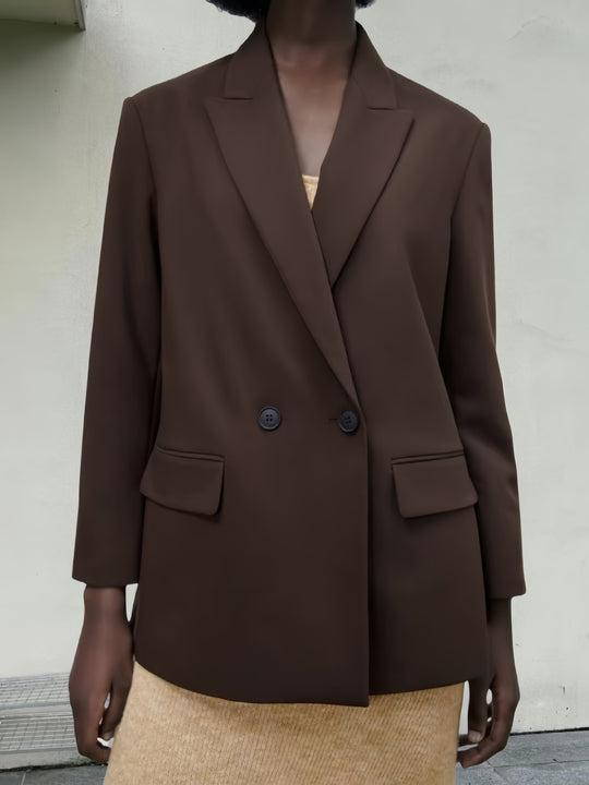 Damen Eleganter Blazer mit doppelt geknöpften Lappen R&B