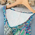 Damen Maxikleid mit V-Ausschnitt und buntem Paisleymuster R&B