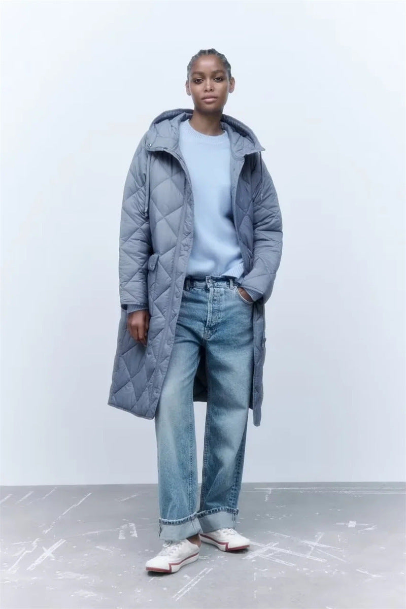 Damen gesteppte Übergangsjacke mit Kapuze und praktischen Taschen R&B 1759483144