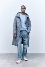 Damen gesteppte Übergangsjacke mit Kapuze und praktischen Taschen R&B 1759483144