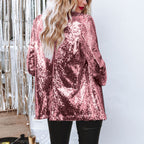 Damen Paillettenjacke mit weitem Schnitt und eleganten Details R&B
