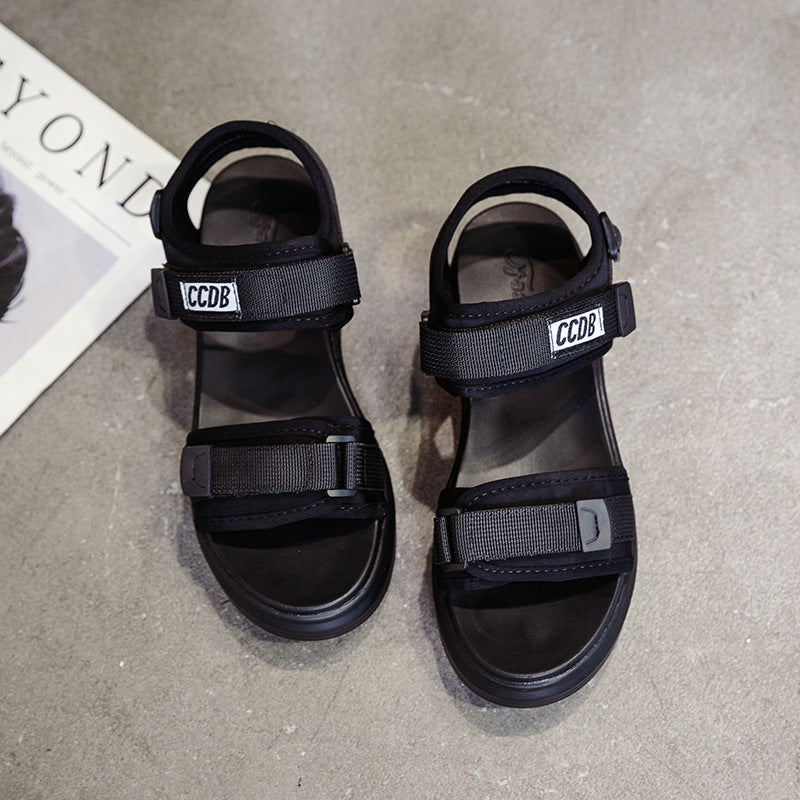 Damen Sportliche Plattformsandalen mit verstellbaren Riemen und rutschfester Sohle EB