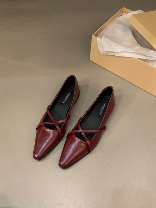 Damen elegante Ballerinas mit gekreuztem Riemchen R&B