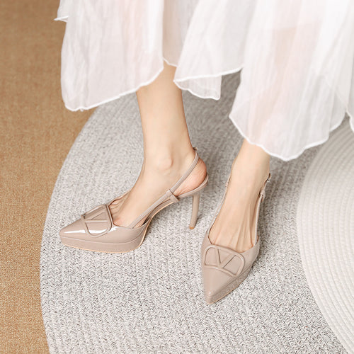 Damen Slingback Pumps mit elegantem Riemen und modischem Schleifenakzent R&B