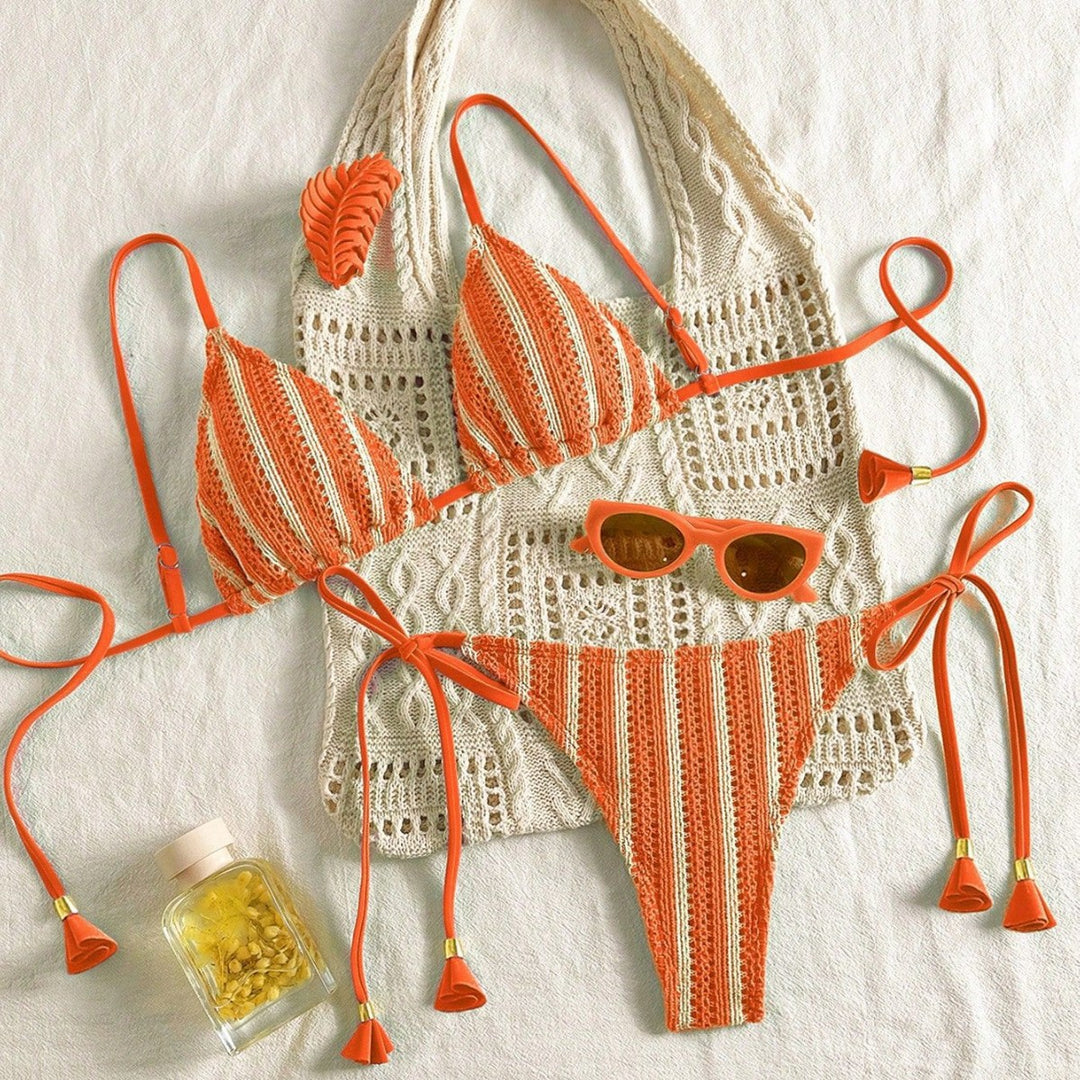 Damen Strappy Bikiniset mit verstellbaren Trägern R&B