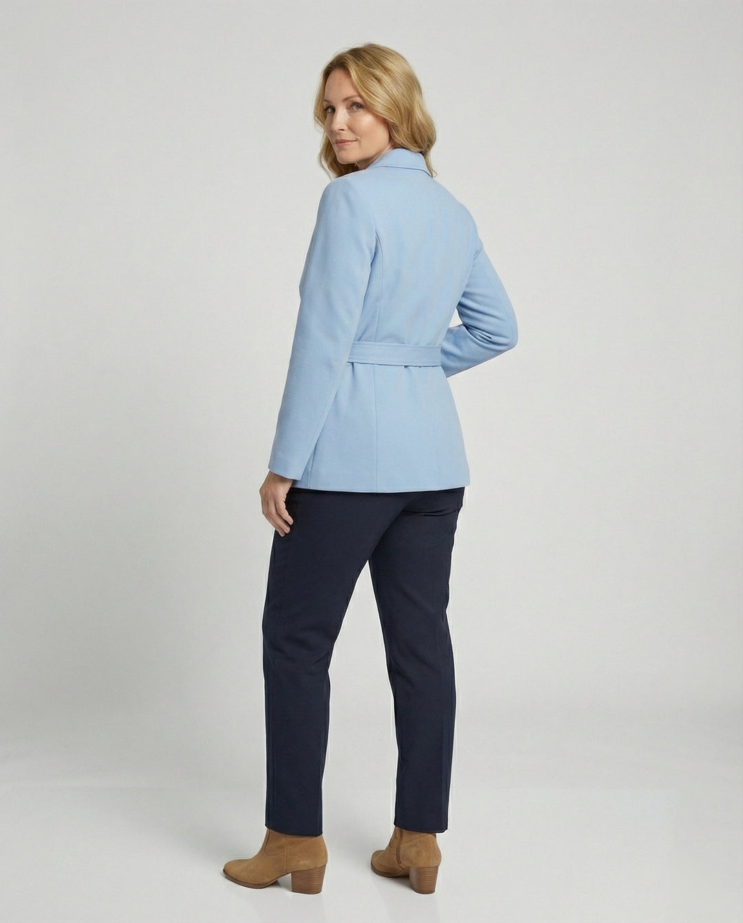 Damen elegante Blazerjacke mit Bindegürtel