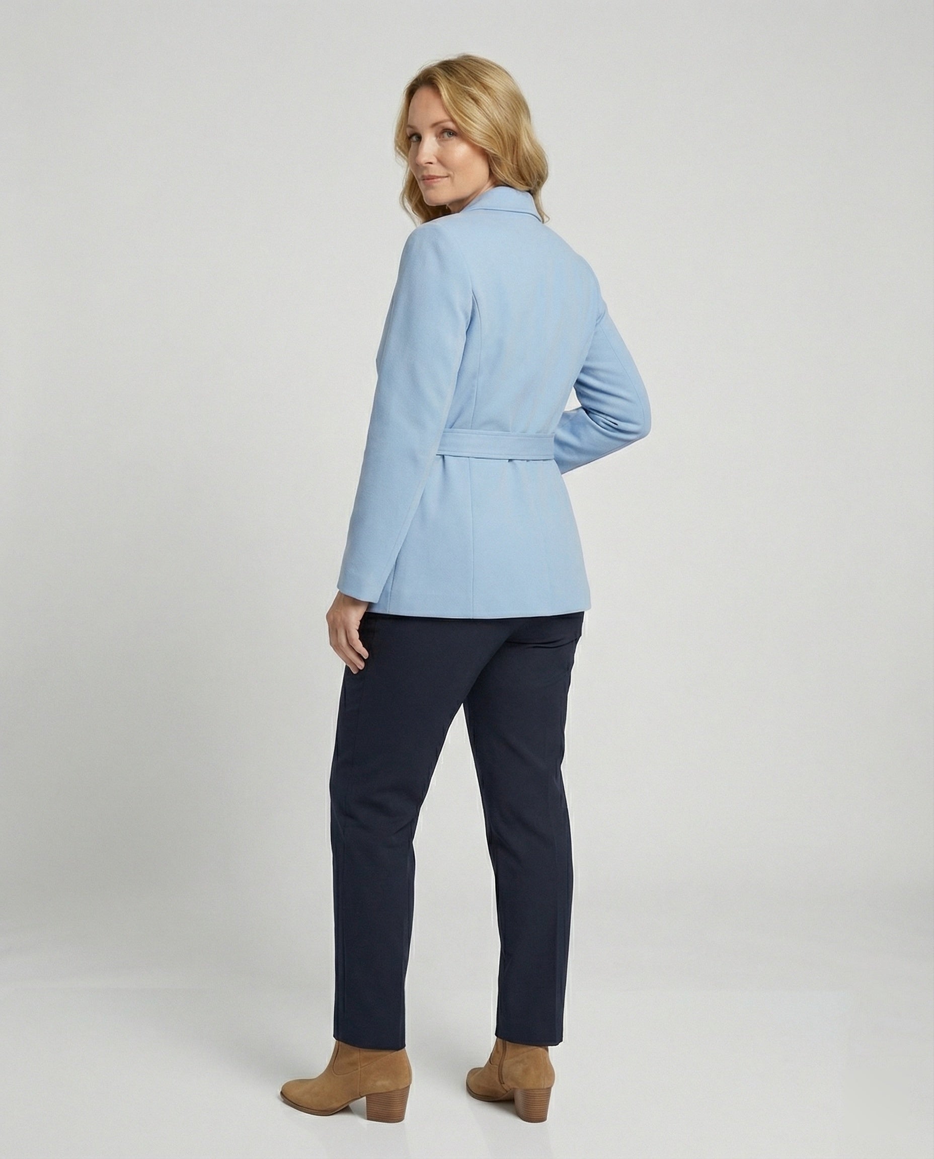 Damen elegante Blazerjacke mit Bindegürtel