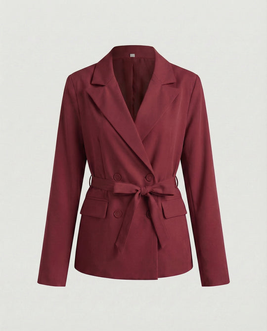 Damen elegante Blazerjacke mit Bindegürtel