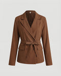Damen elegante Blazerjacke mit Bindegürtel