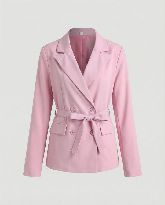 Damen elegante Blazerjacke mit Bindegürtel