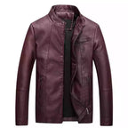 Herren modische Kunstlederjacke mit stylischem Steppdesign