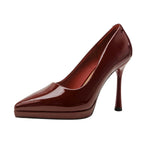 Damen stilvolle spitze High Heels mit glänzender Oberfläche
