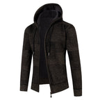 Herren lässiger Strickjacke mit modernem Strukturdesign und Kapuze