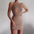 Damen Glamouröses Pailletten-Cocktailkleid mit figurbetontem Schnitt R&B