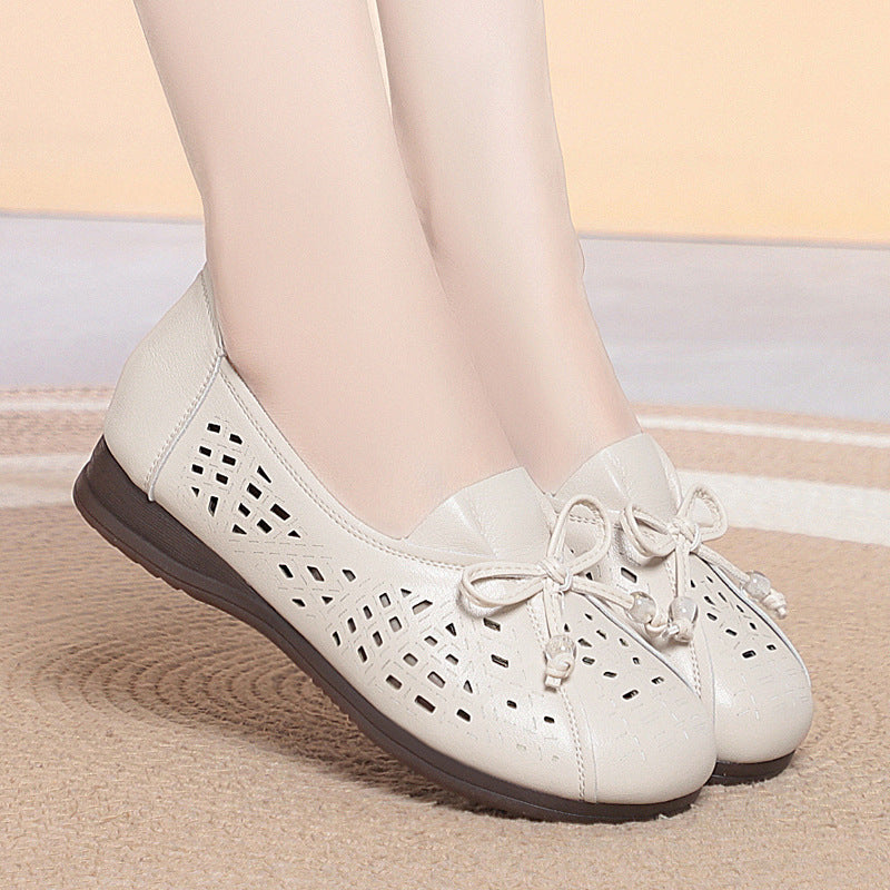 Damen Atmungsaktive und elegante Ballerinas mit modischem Lochmuster R&B