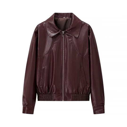 Damen Kunstleder-Shortjacke mit stylischem Reißverschluss R&B