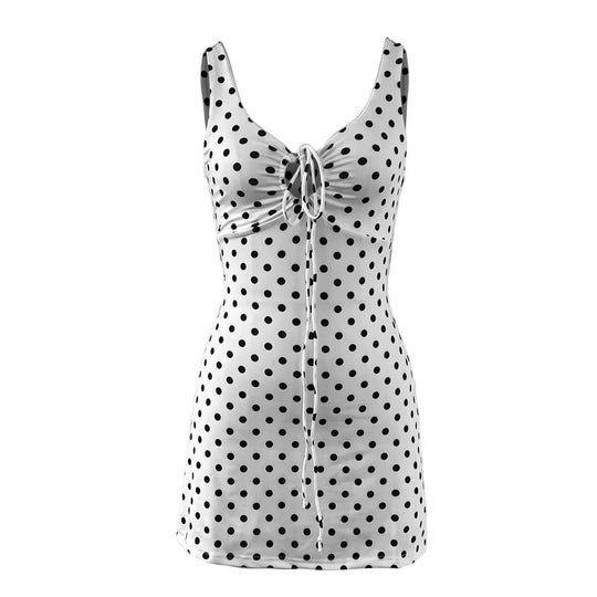 Damen Kurzärmliges Sommerkleid mit Knotenverschluss R&B