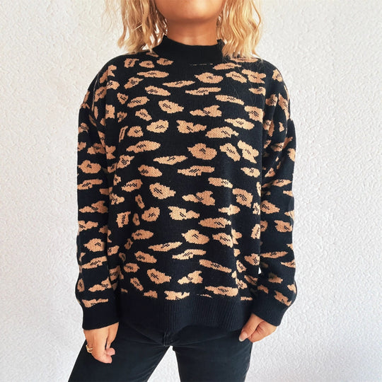 Damen Grobstrickpullover mit modernem Muster und lässigem Schnitt R&B