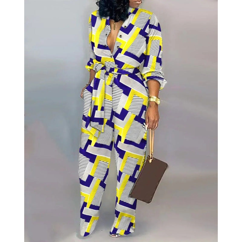 Damen Denim Jumpsuit mit modischem Patchwork-Design und praktischen Taschen R&B