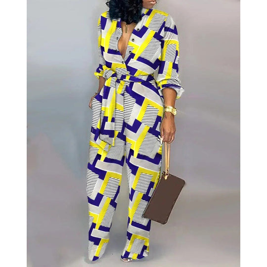 Damen Denim Jumpsuit mit modischem Patchwork-Design und praktischen Taschen R&B