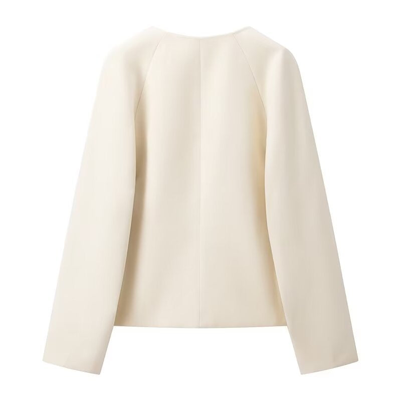 Damen elegantes cropped Blazer mit schickem Verschluss R&B