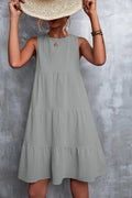 Damen Sommerliches A-Linien Kleid mit voluminösem Rock und ärmellosem Design R&B