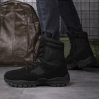 Herren Tactical Stiefel mit strapazierfähigem Obermaterial und hohem Knöchelschutz R&B