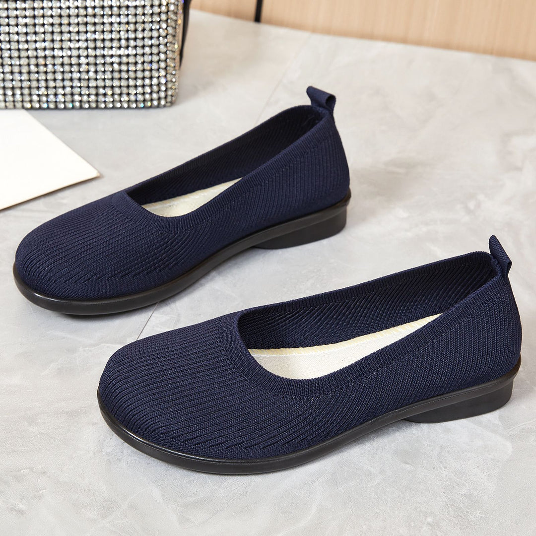 Damen bequeme Ballerinas mit elastischem Obermaterial R&B