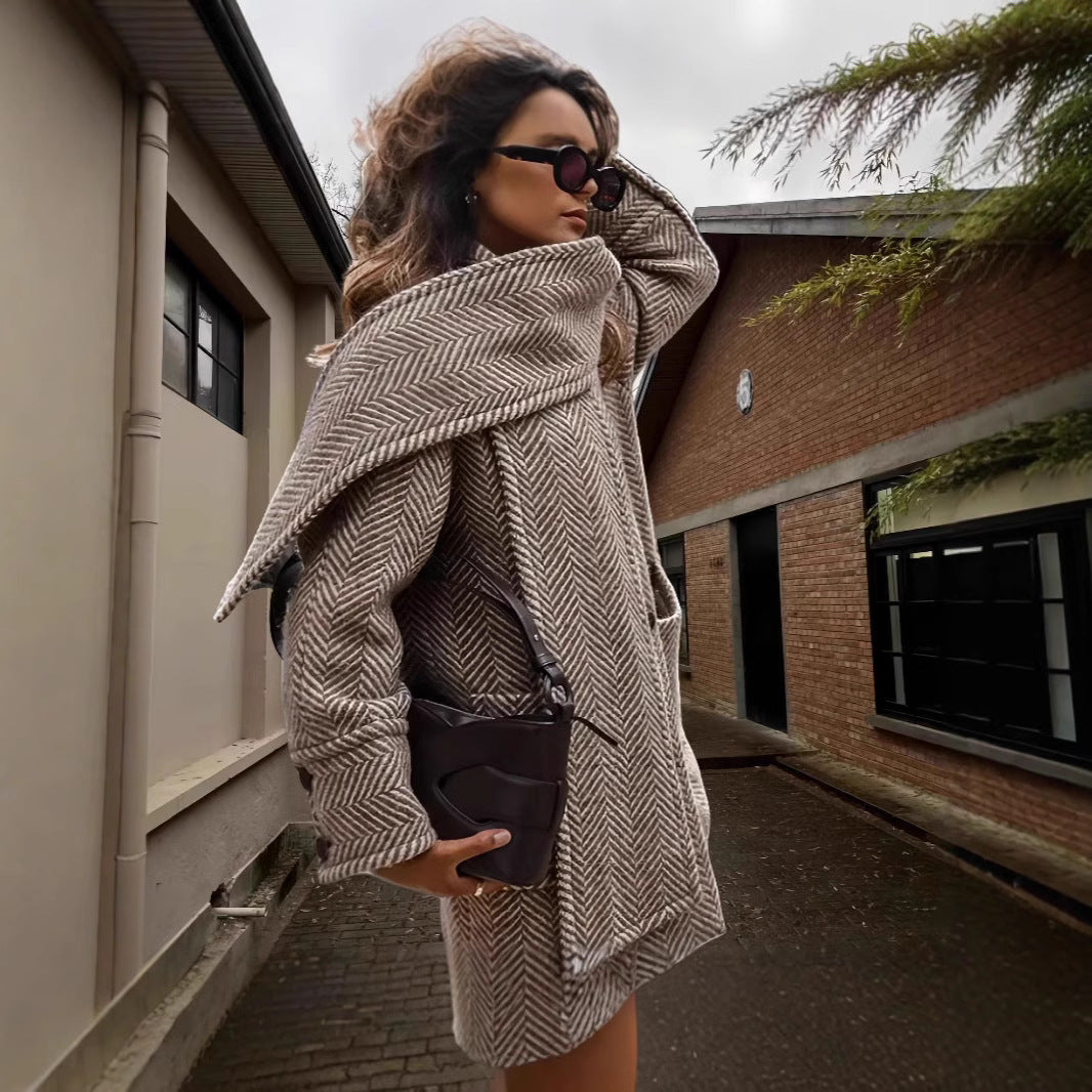 Damen Luxus Oversized-Jacke mit strukturiertem Design R&B
