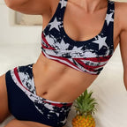Damen Sportliches Bikini-Set mit hochgeschnittenem Bund R&B