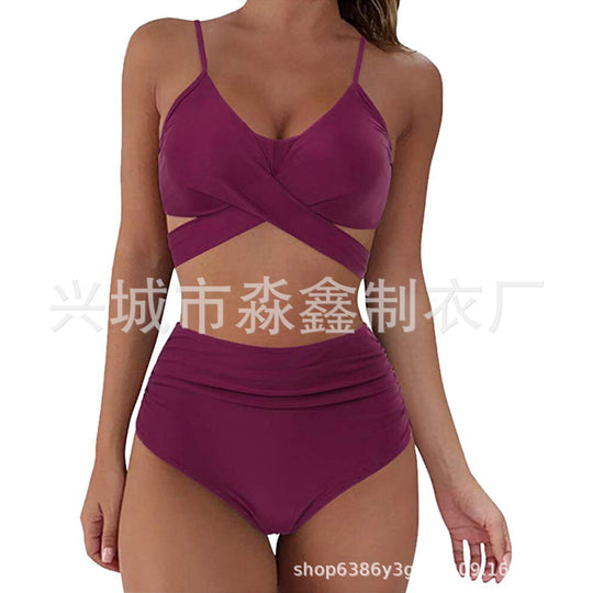 Damen Crop-Top Bikini-Set mit geflochtenem Design R&B