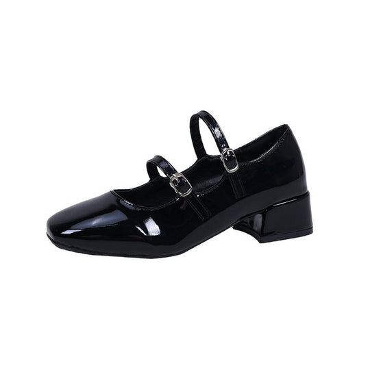 Damen Hochglanz Ballerinas mit verstellbaren Riemchen R&B