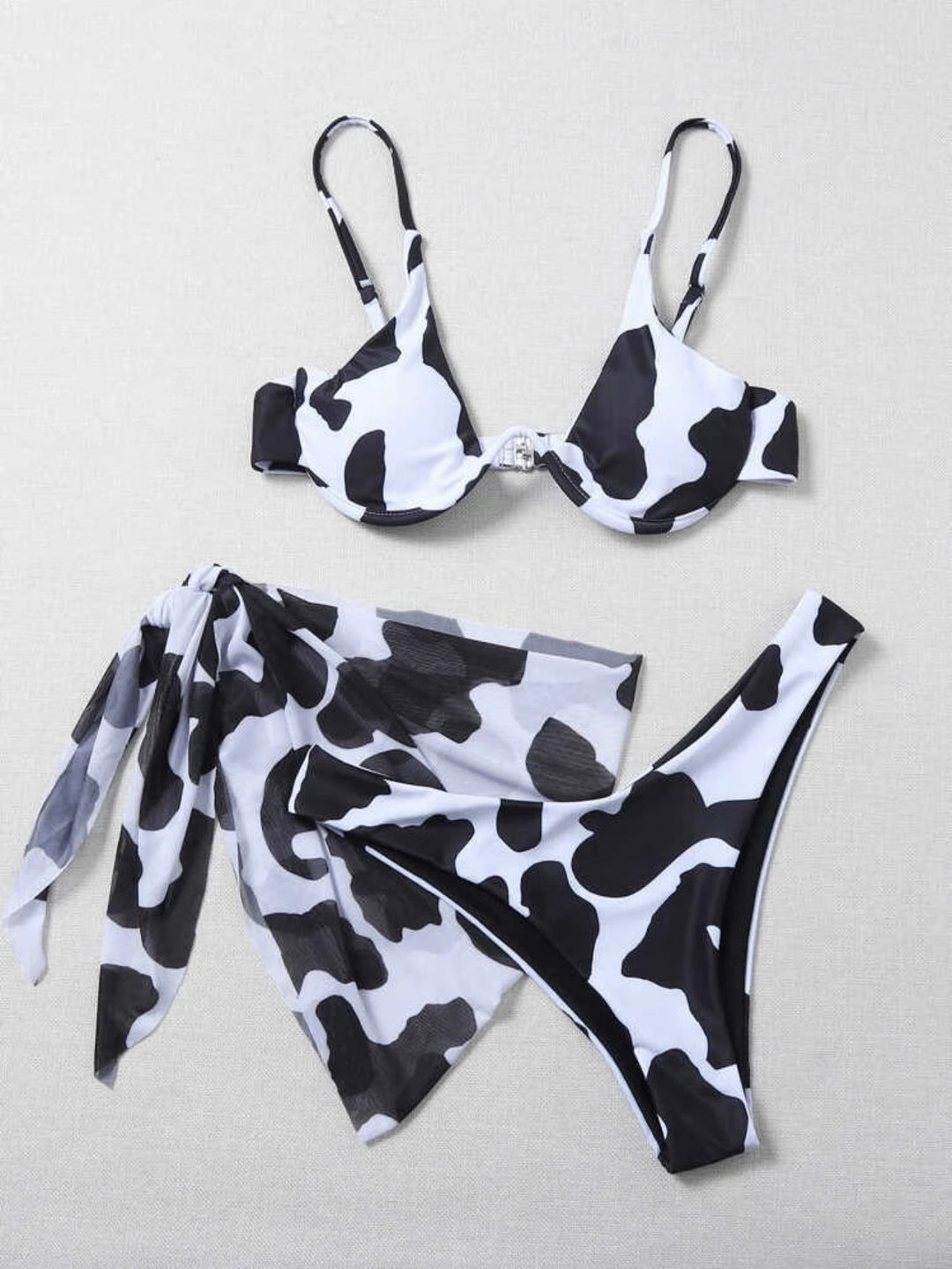 Damen Triangel-Bikini-Set mit elegantem Wickeltuch R&B
