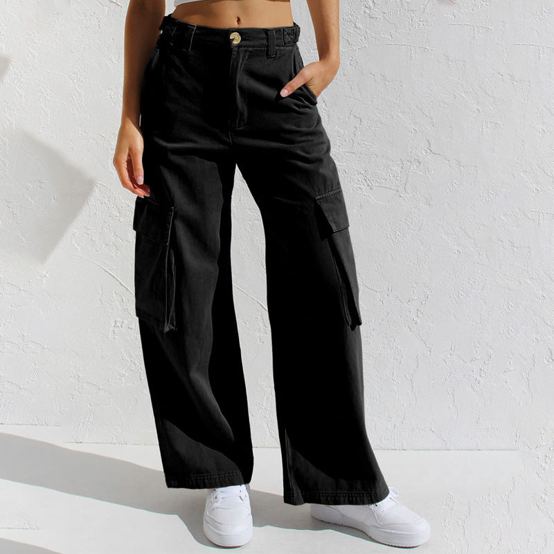Damen Cargo-Hose mit weitem Bein und praktischen Taschen R&B