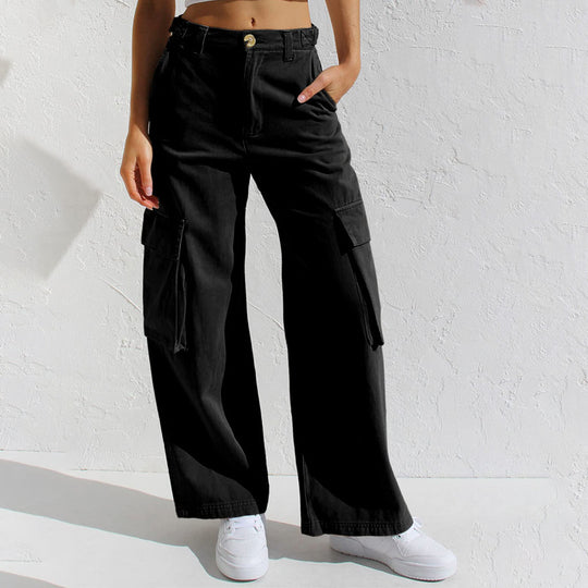Damen Cargo-Hose mit weitem Bein und praktischen Taschen R&B