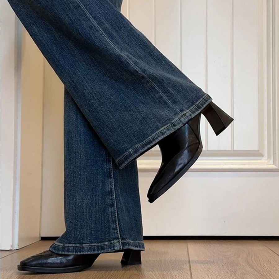 Damen elegante Stiefeletten mit hochmodischem Schnitt und robustem Blockabsatz R&B